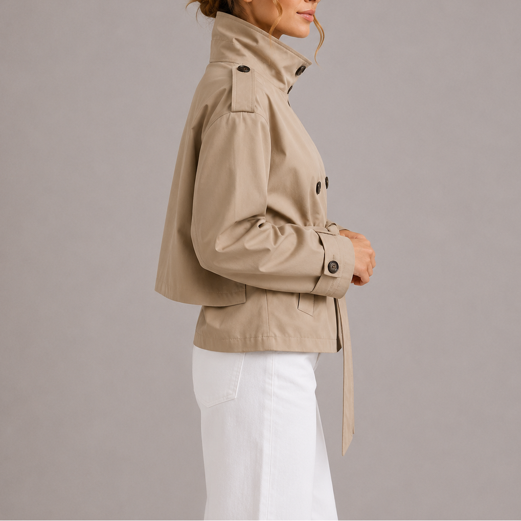 Women's Belted Cropped Trench Coat-Unica Milano
