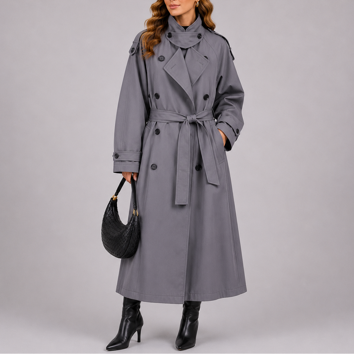 Women's Stylish Tailored Trench Coat with Waist Belt-Unica Milano