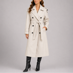 Women's Stylish Tailored Trench Coat with Waist Belt-Unica Milano